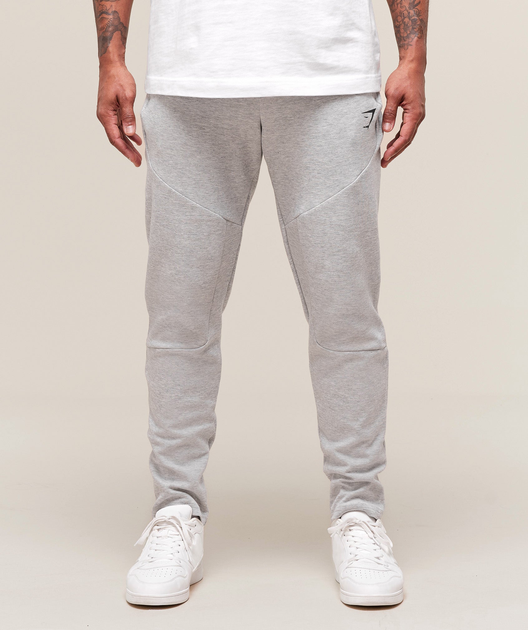 Gymshark Interlock Tech Joggers - Light Grey Core Marl