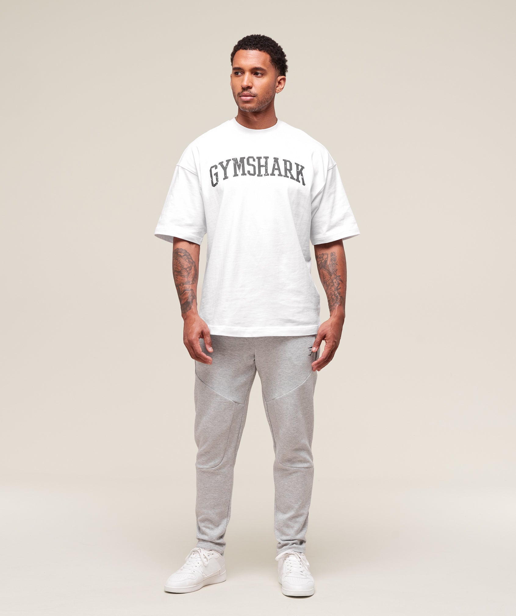 Gymshark Interlock Tech Joggers - Light Grey Core Marl