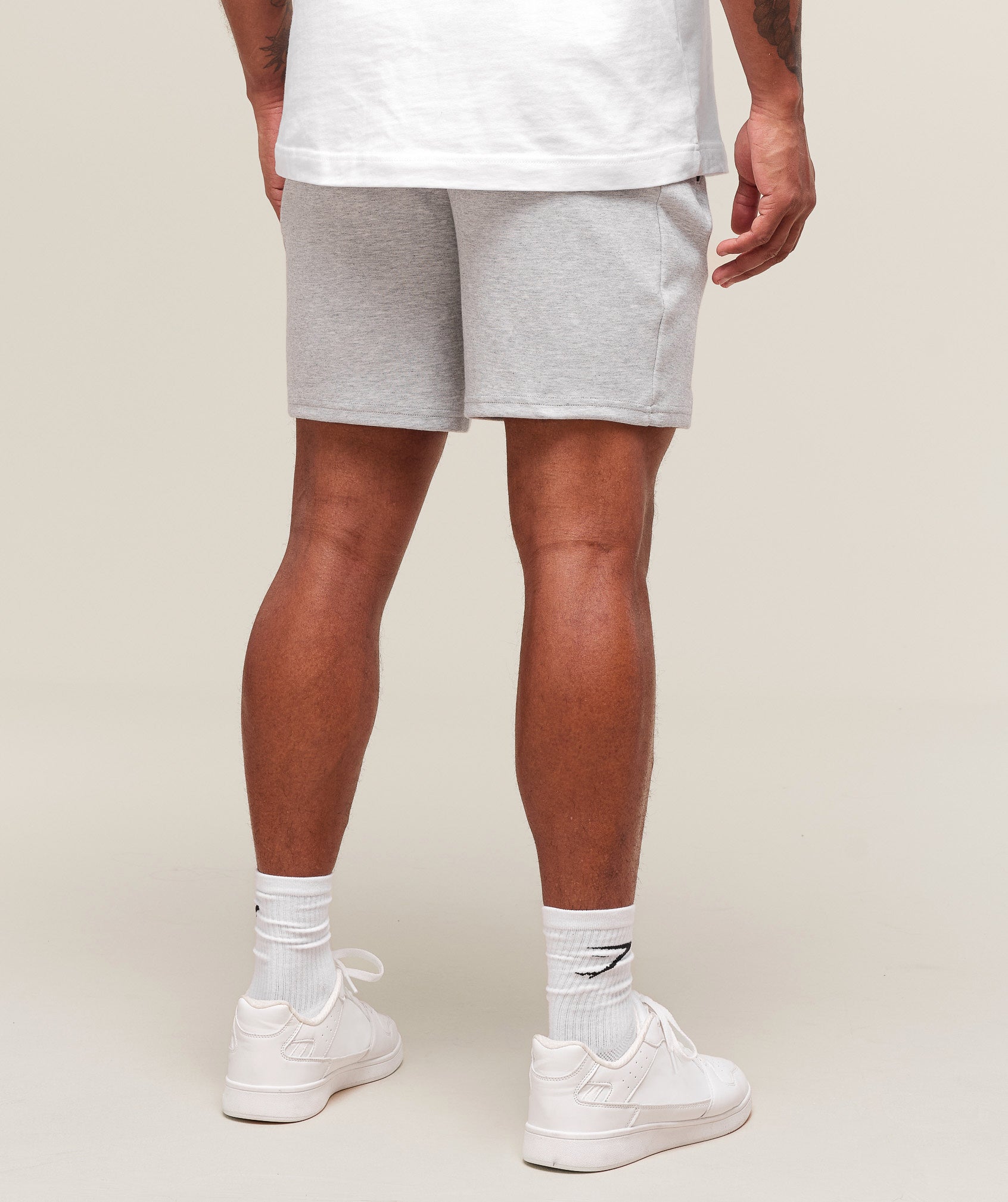 Gymshark Interlock Tech 6" Shorts - Light Grey Core Marl