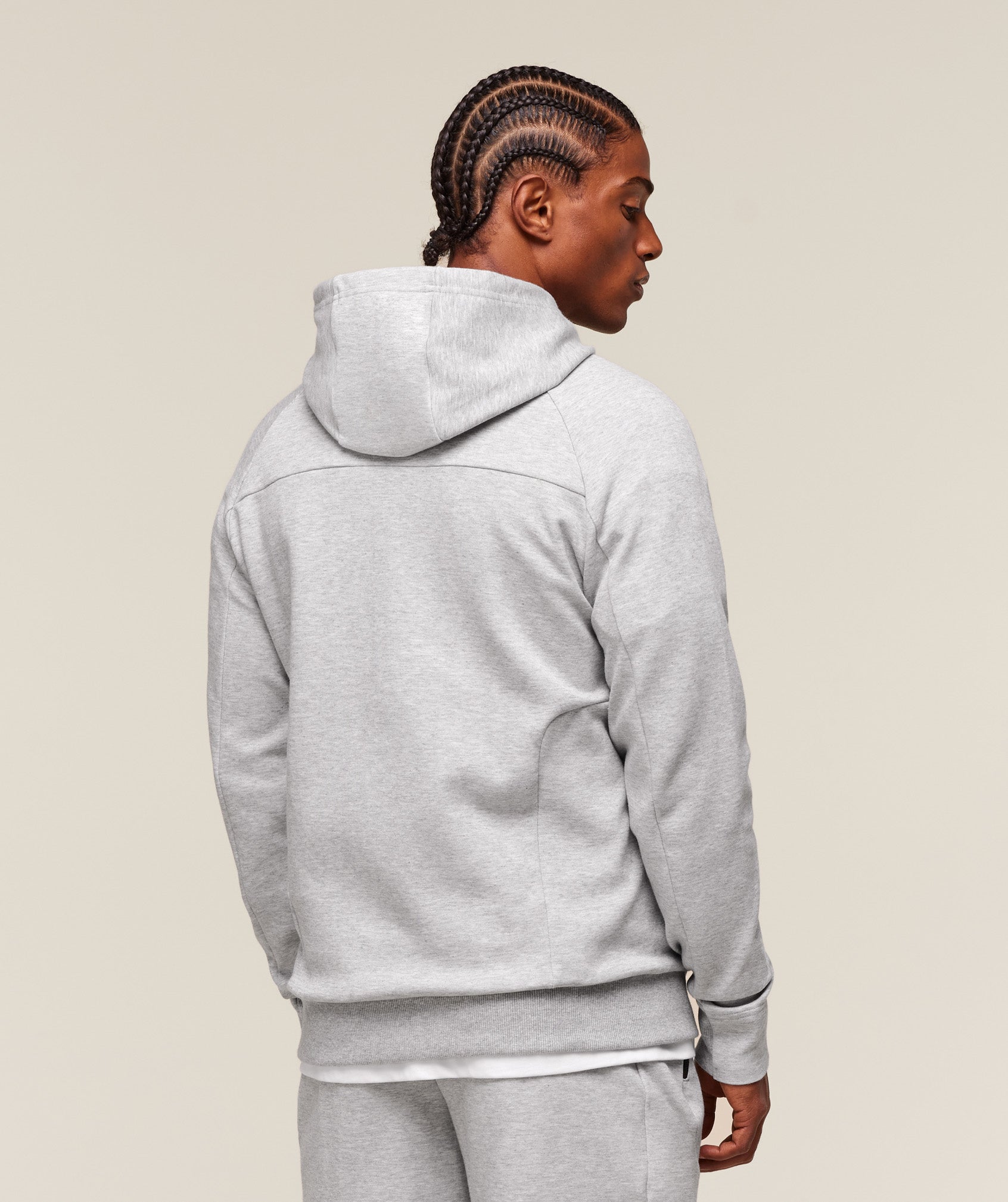 Gymshark Interlock Tech Zip Up Hoodie - Light Grey Core Marl