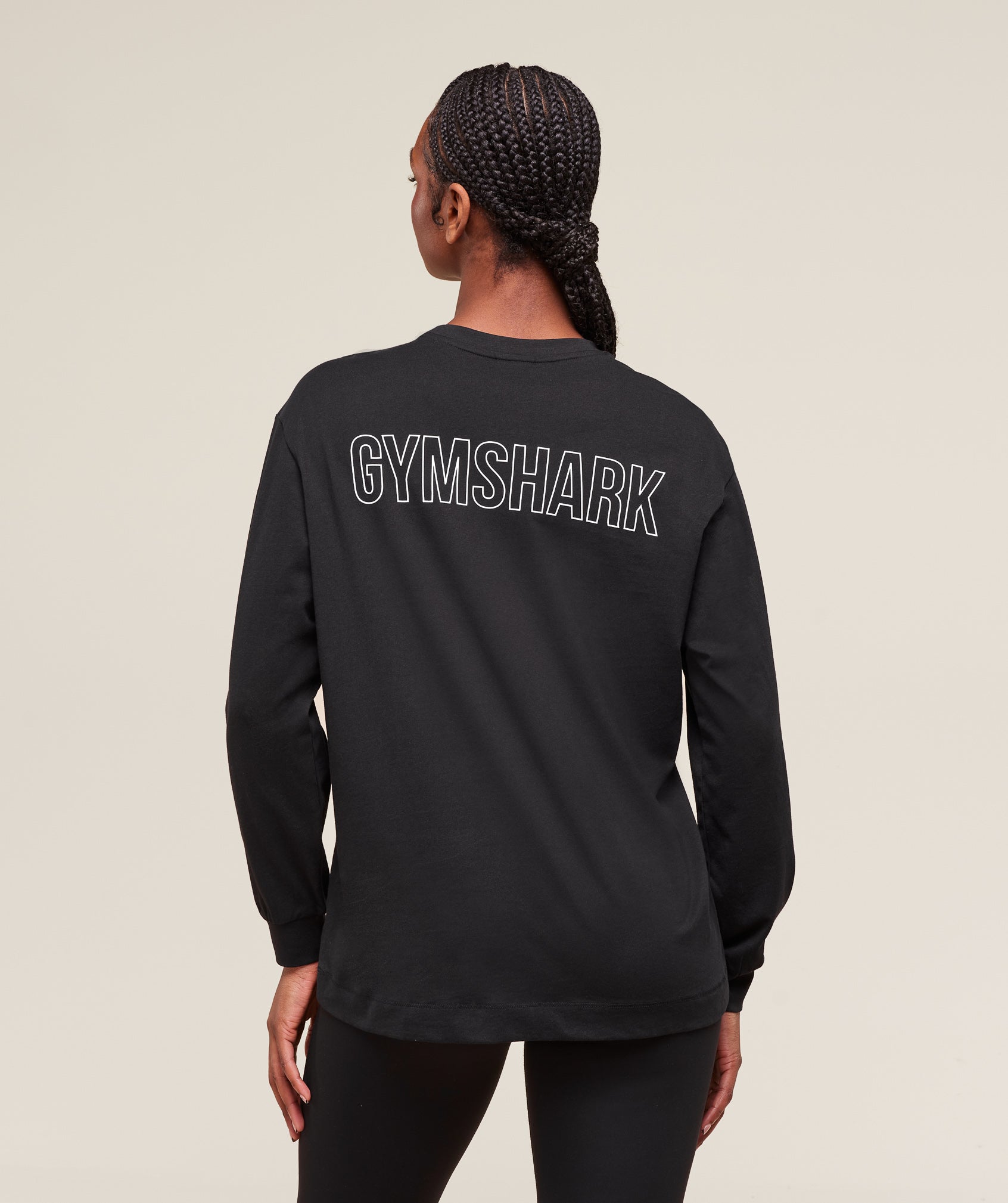 Gymshark Trace Graphic Long Sleeve Top - Black