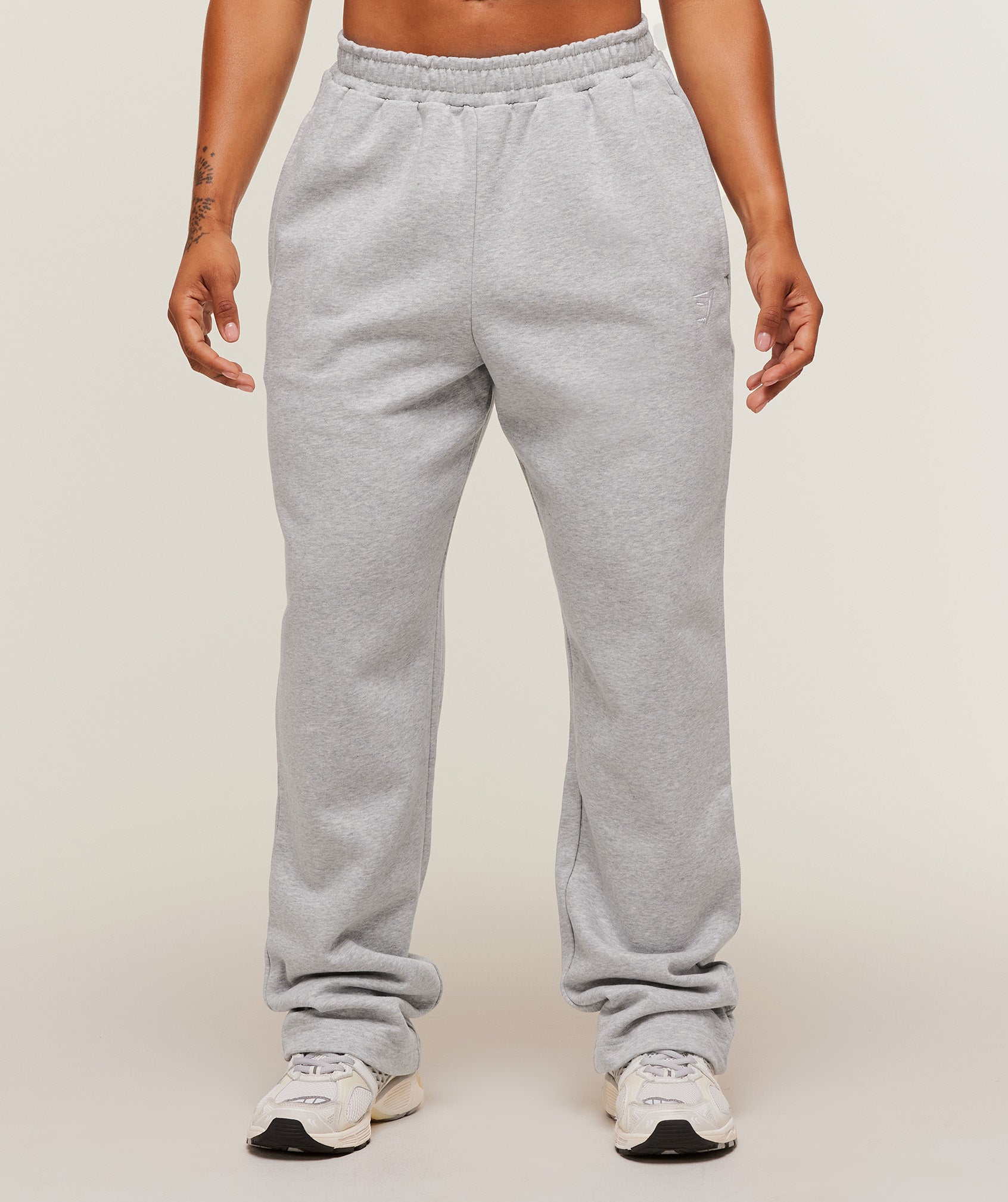 Gymshark Training Fleece Straight Leg Short Pant - Light Grey Core Marl