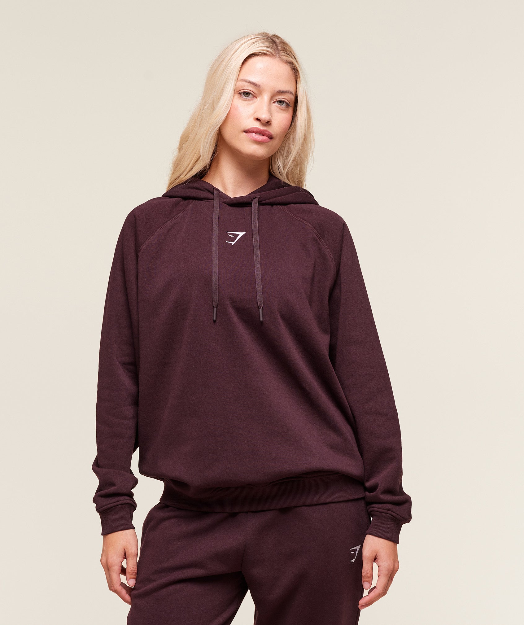 Gymshark Training Oversized Fleece Hoodie - Cherry Purple