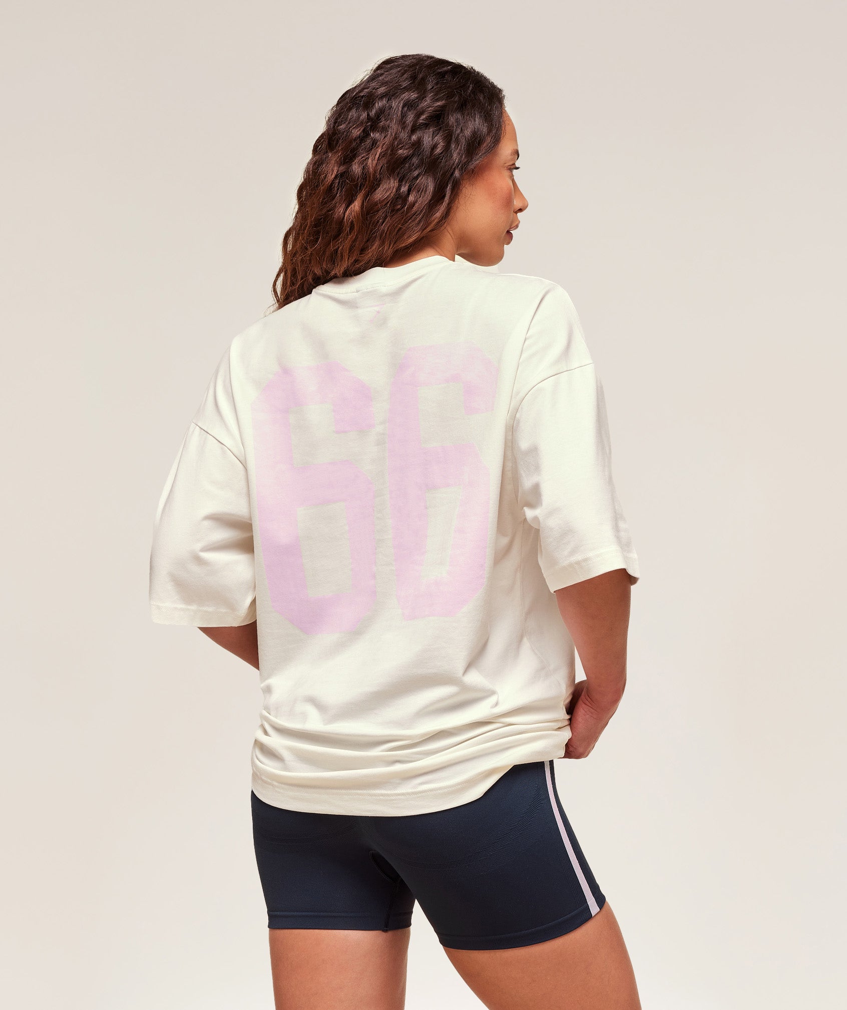 Gymshark Campus Graphic Oversized T-shirt - Soft White