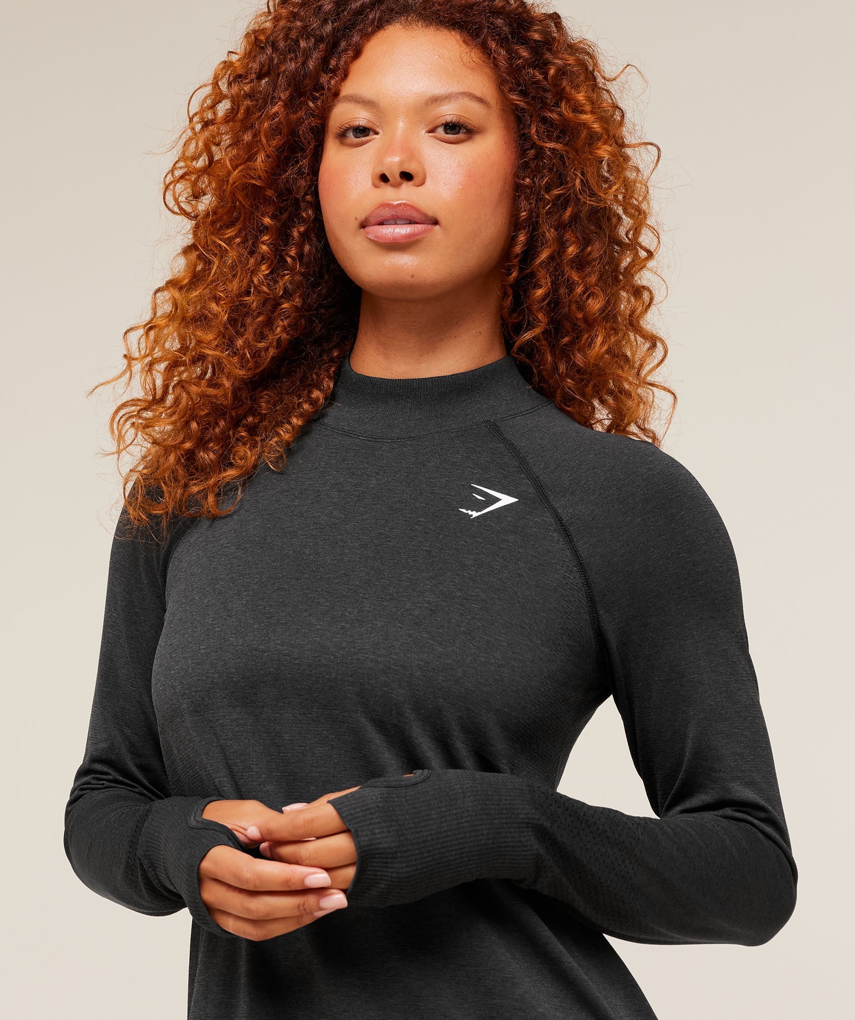 Gymshark Vital Long Line Top - Black Marl