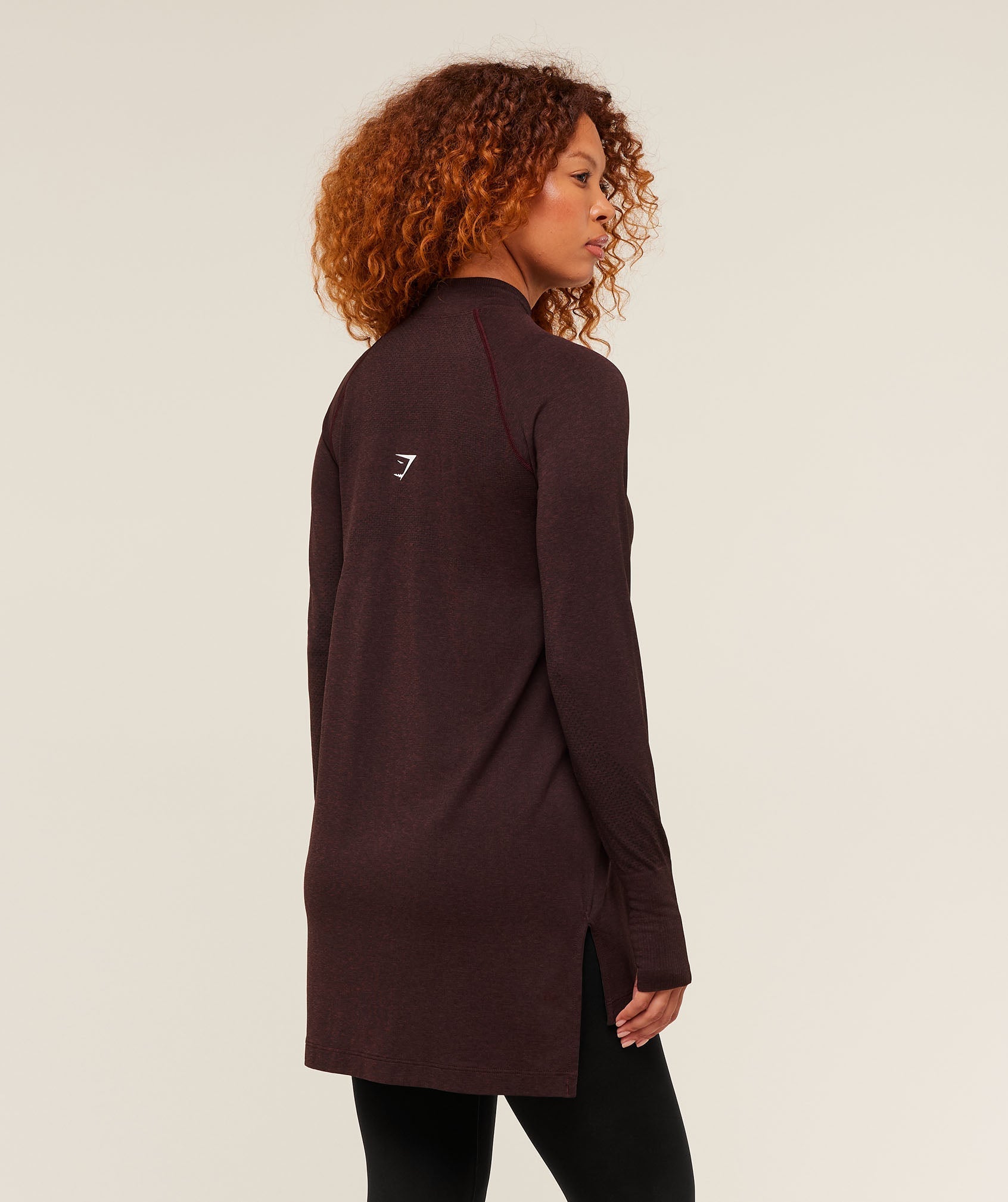 Gymshark Vital Long Line Top - Rich Maroon/Marl