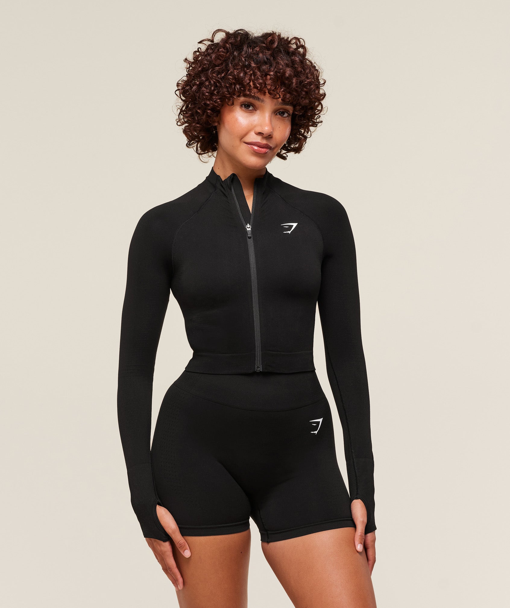 Gymshark Vital Midi Zip Up Jacket - Black