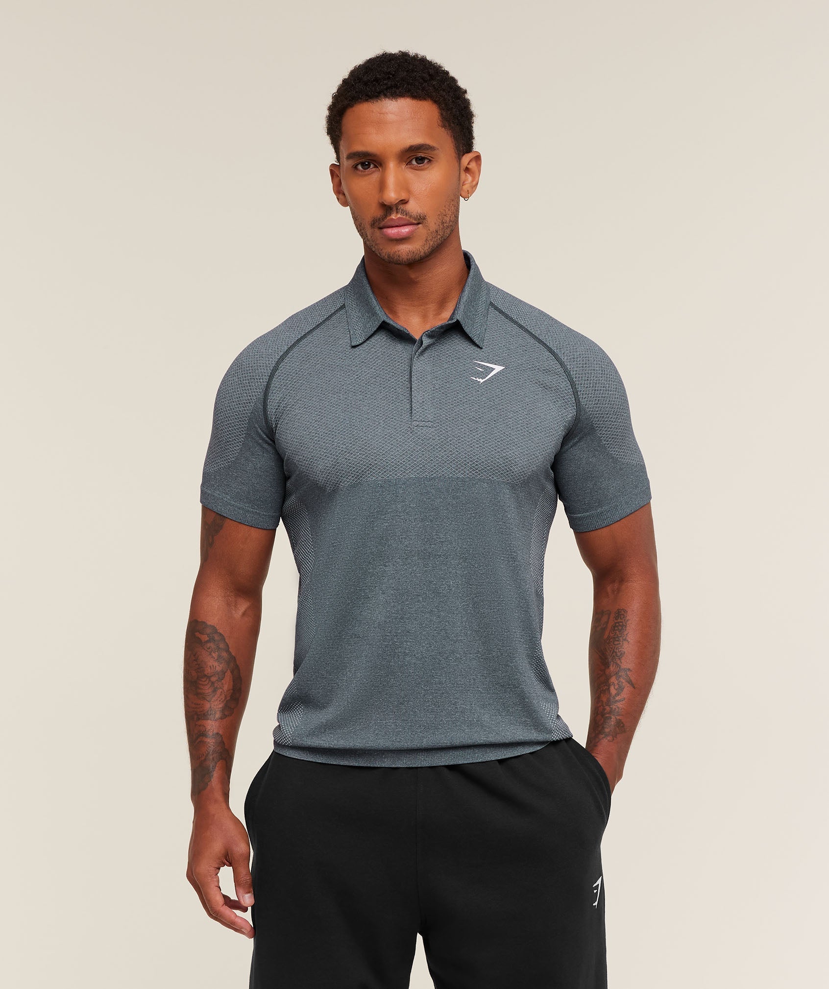 Gymshark Vital Polo - Iron Blue/Smoke Blue