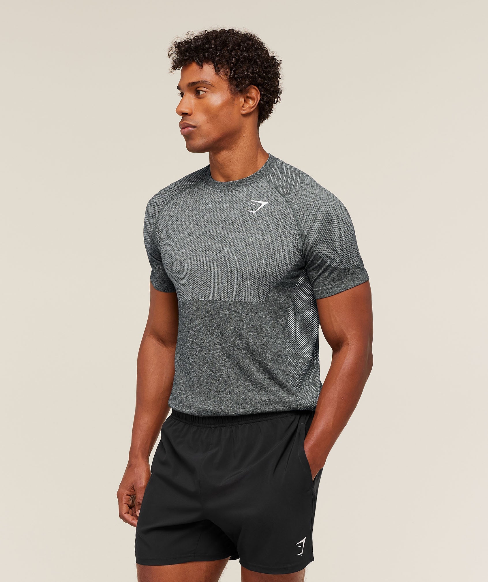 Gymshark Vital Seamless T-Shirt - Graphite Grey/Soft White