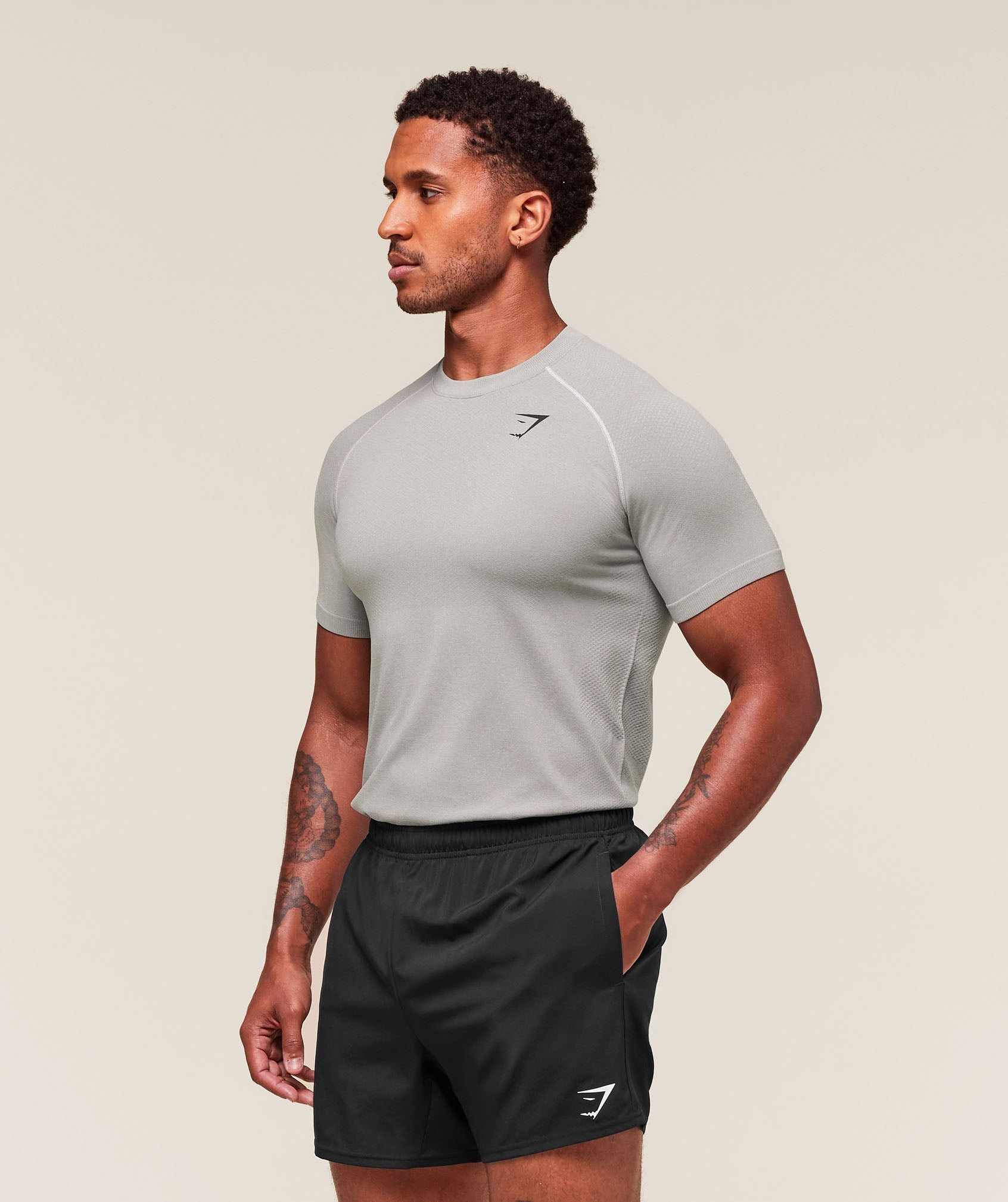 Gymshark Vital Seamless T-Shirt - Light Grey/Smokey Grey