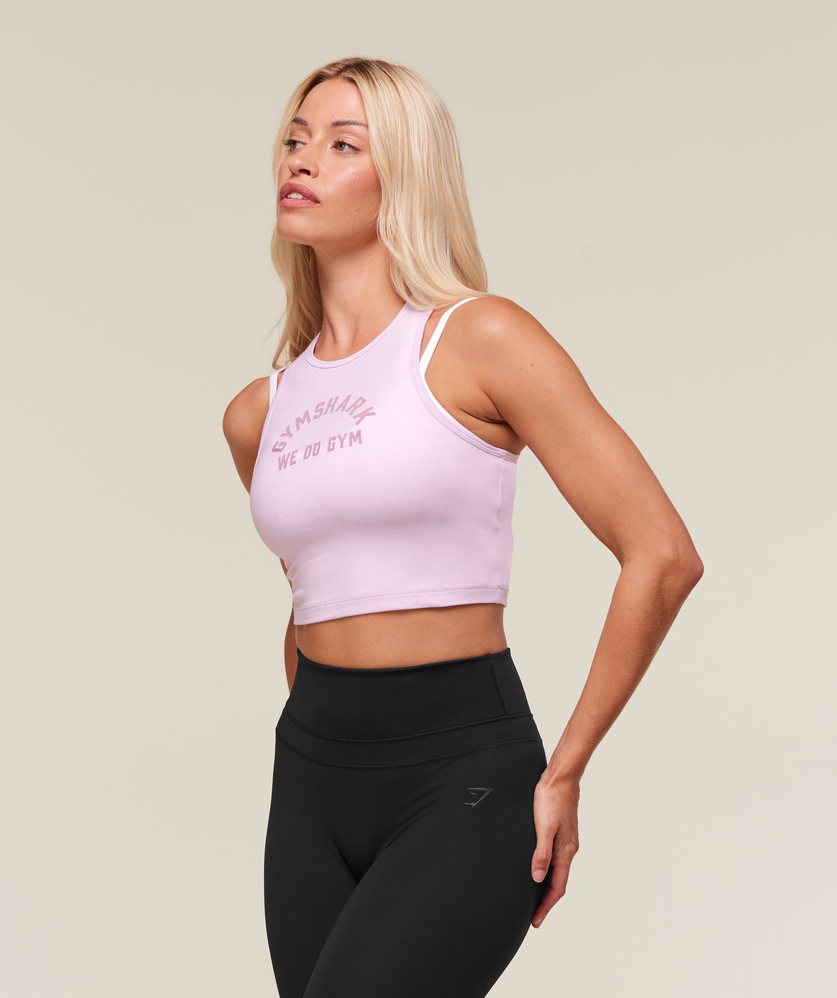 Gymshark We Do Gym Graphic Cropped Tank - Ice Pink